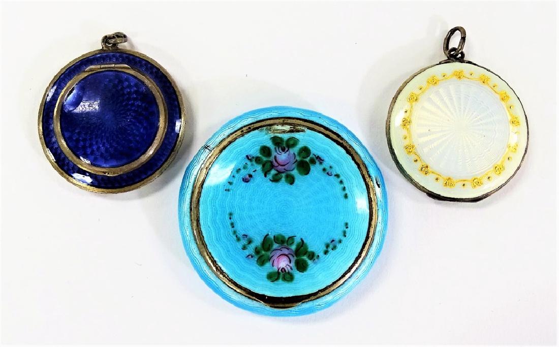 LOT 0F 3 ANTIQUE GUILLOCHE COMPACTS (1 of 3)