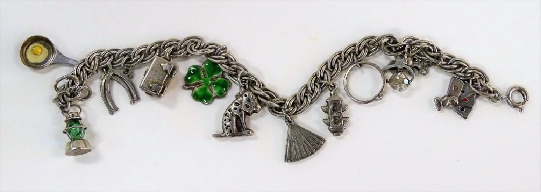 STERLING SILVER GAMBLING RELATED CHARM BRACELET (1 of 2)