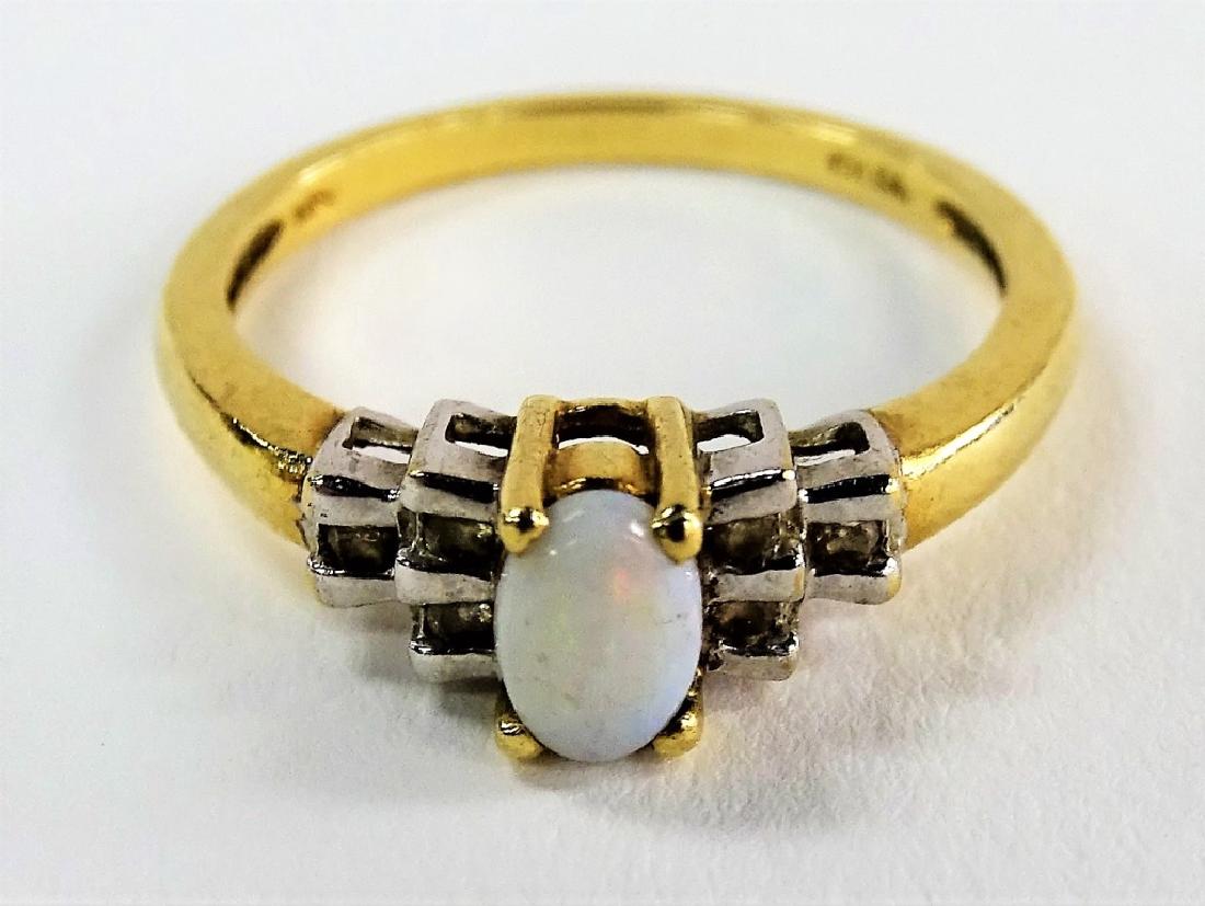 10KT DIAMOND AND OPAL LADIES RING (1 of 3)