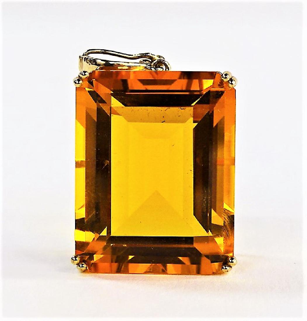 LADIES 14KT YG FRAMED 25.00CT CITRINE PENDANT (1 of 4)