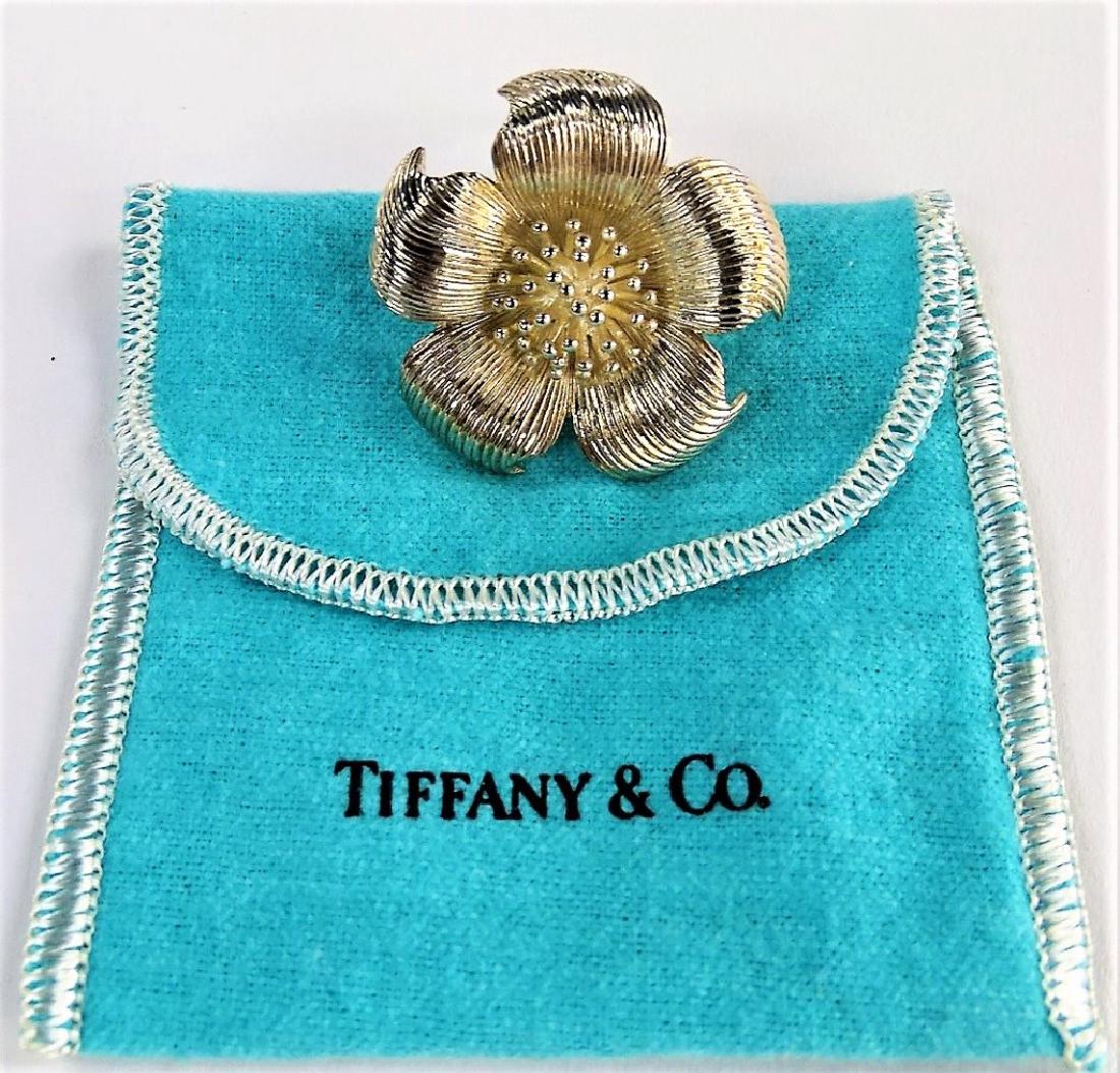 TIFFANY & COMPANY STERLING SILVER FLORAL PIN (1 of 3)