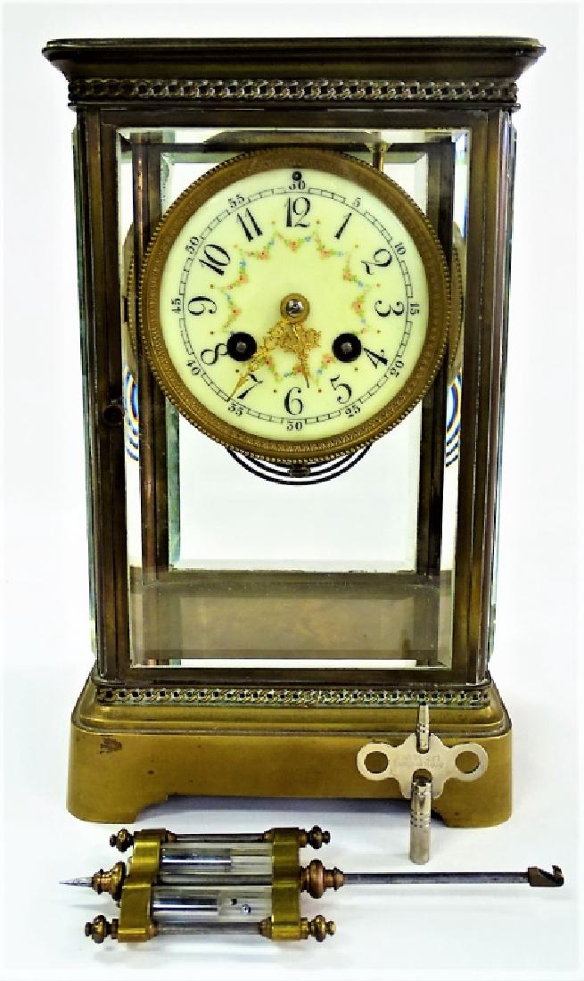 ANTIQUE FRENCH BRONZE CASE REGULATOR MANTLE CLOCK (1 of 3)