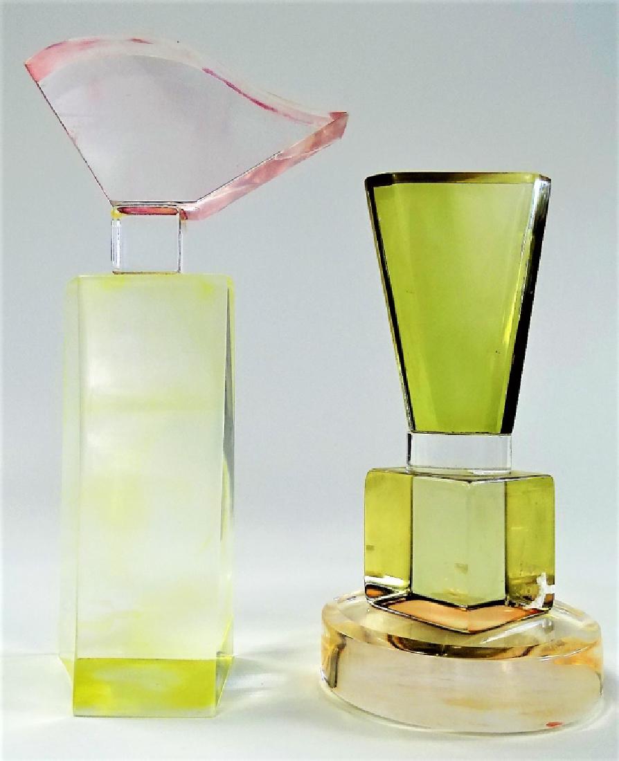 PAIR OF MODERN LUCTIE ACRYLIC PERFUME BOTTLES (1 of 3)