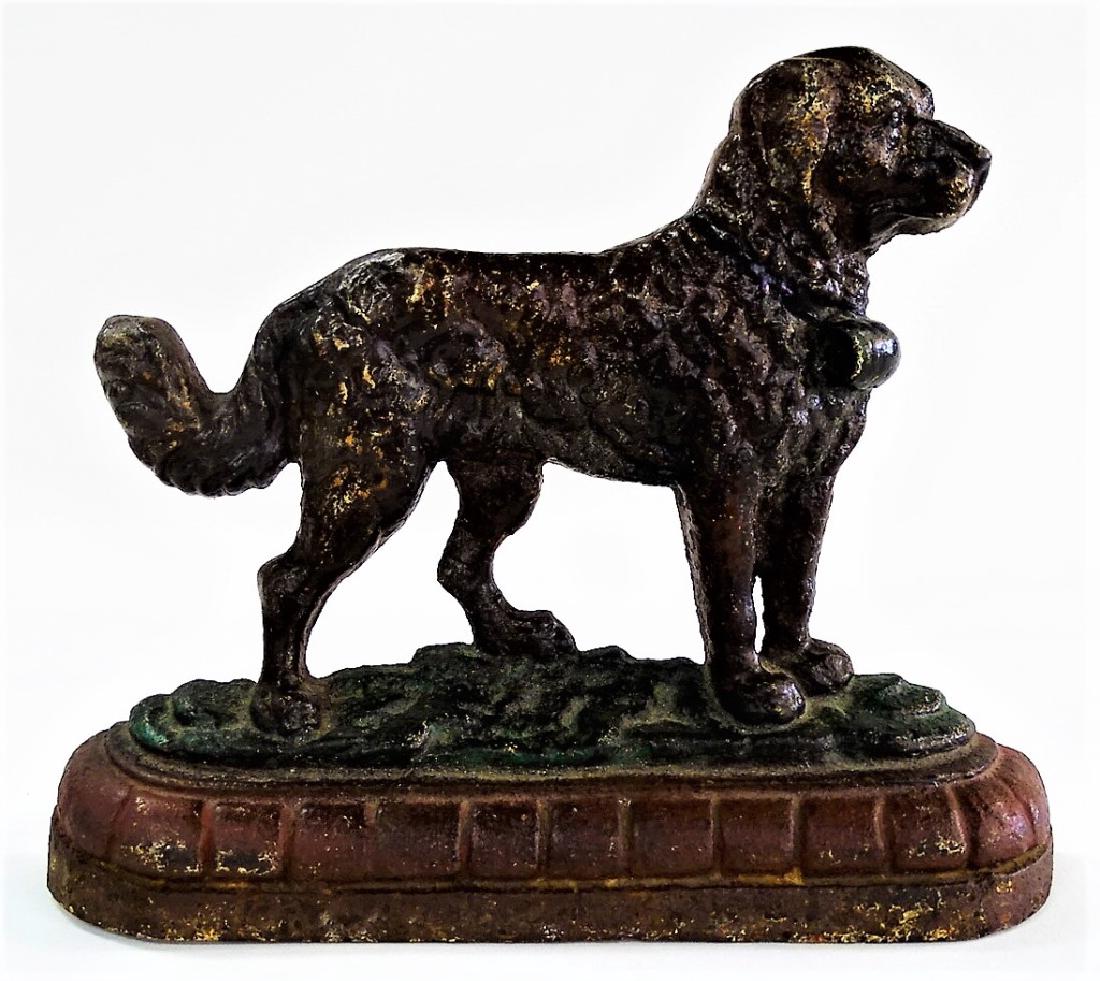 VINTAGE CAST IRON FIGURAL ST. BERNARD DOOR STOP (1 of 2)
