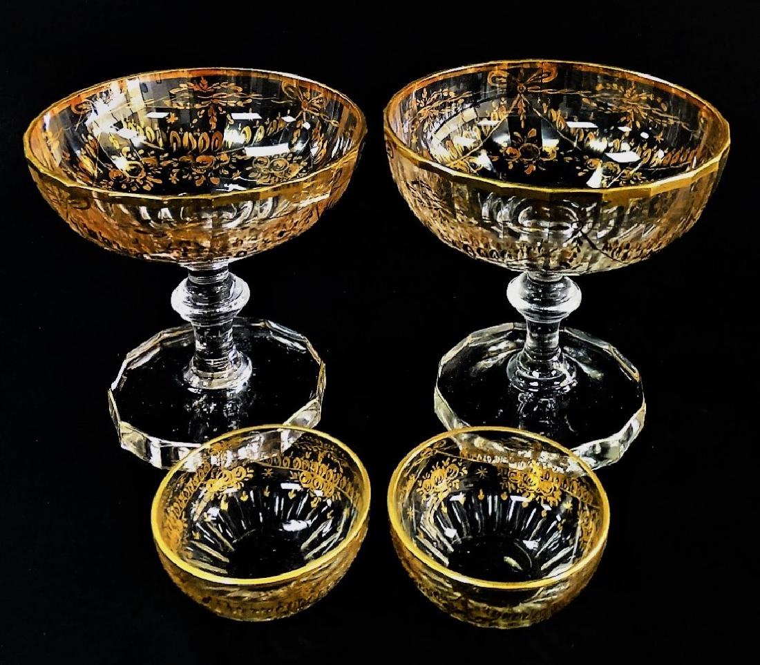4PC COLLECTION BOHEMIAN GILT DECORATED CRYSTAL (1 of 2)