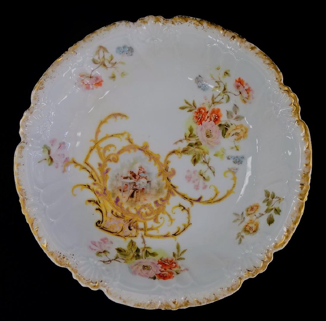 LS&S LIMOGES FRENCH PORCELAIN FLORAL SERVING BOWL (1 of 3)