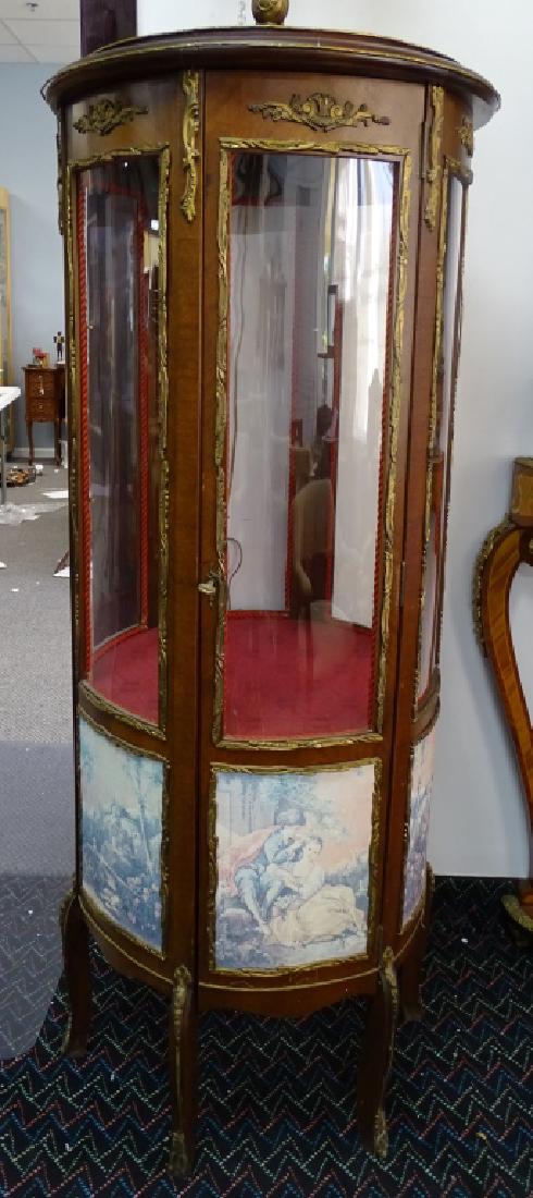 FRENCH ANTIQUE WOODEN DISPLAY CABINET (1 of 3)