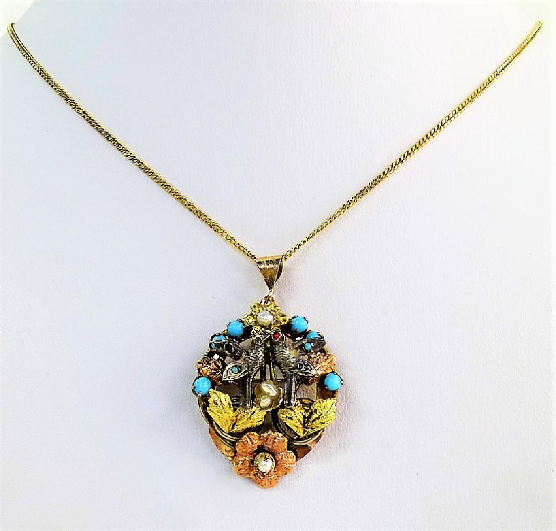 LADIES VICTORIAN 14KT GOLD PENDANT & NECKLACE (1 of 4)