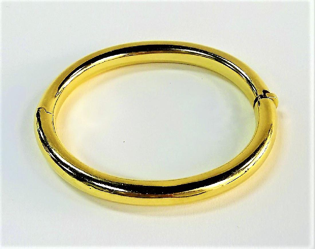 RETRO ITALIAN 14KT YG TUBULAR BANGLE BRACELET (1 of 3)