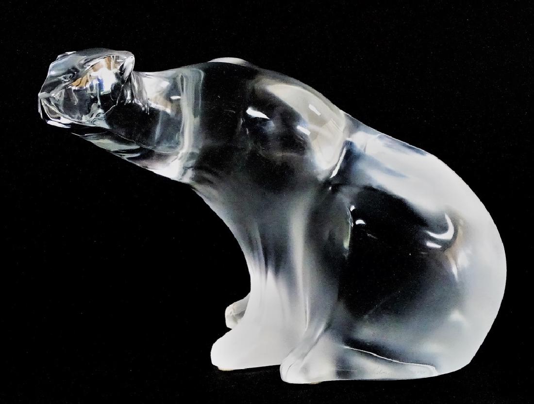 LALIQUE FRANCE LARGE CRYSTAL 'POLAR BEAR' FIGURE (1 of 4)