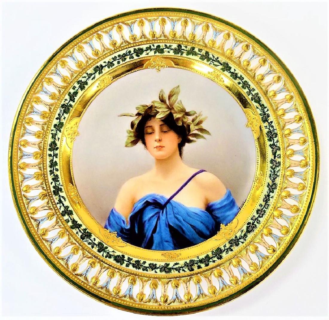 WAGNER SIGNED MEISSEN RETICULATED ANTIQUE PLATE (1 of 4)