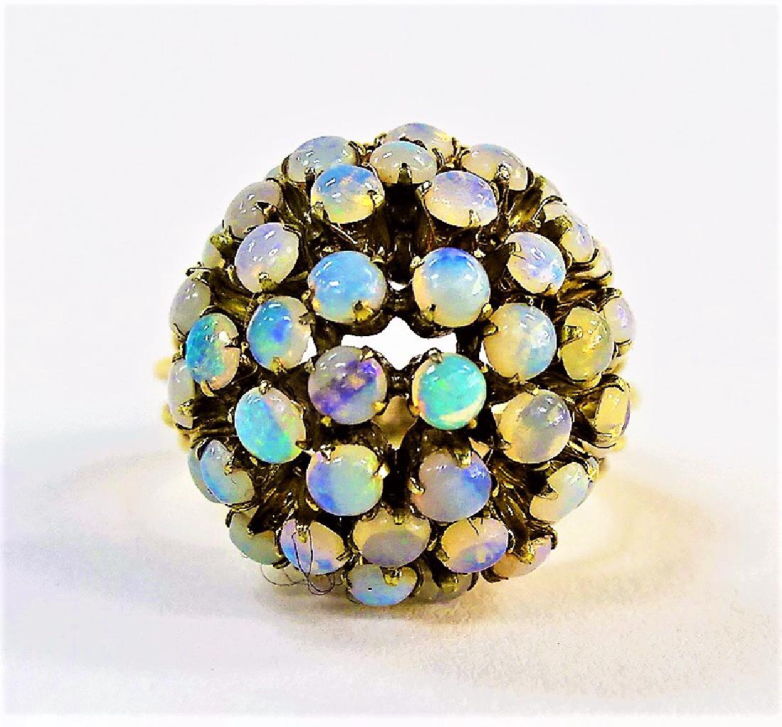 14KT Y GOLD AND OPAL LADIES DOME RING (1 of 5)