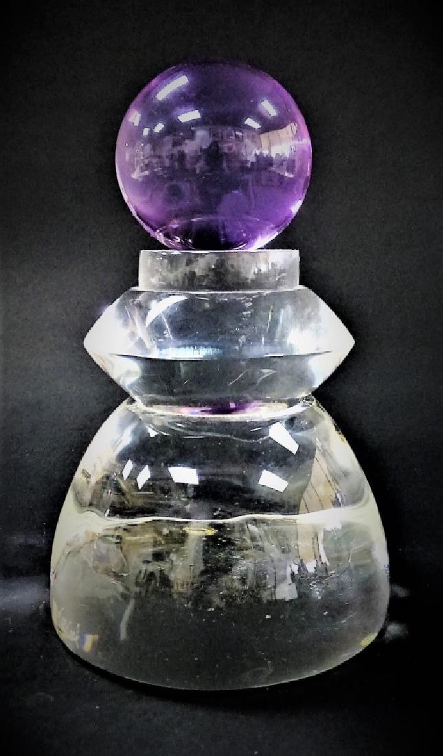 MODERN VAN TEAL ACRYLIC LUCITE SCULPTURE SIGNED: Modern style Acrylic Lucite sculpture, in abstract cubism form designed by Hivo Van Teal. Etched artist signature to edge of base. Standing approx. 7"H. Will not ship, we can refer local shippers.