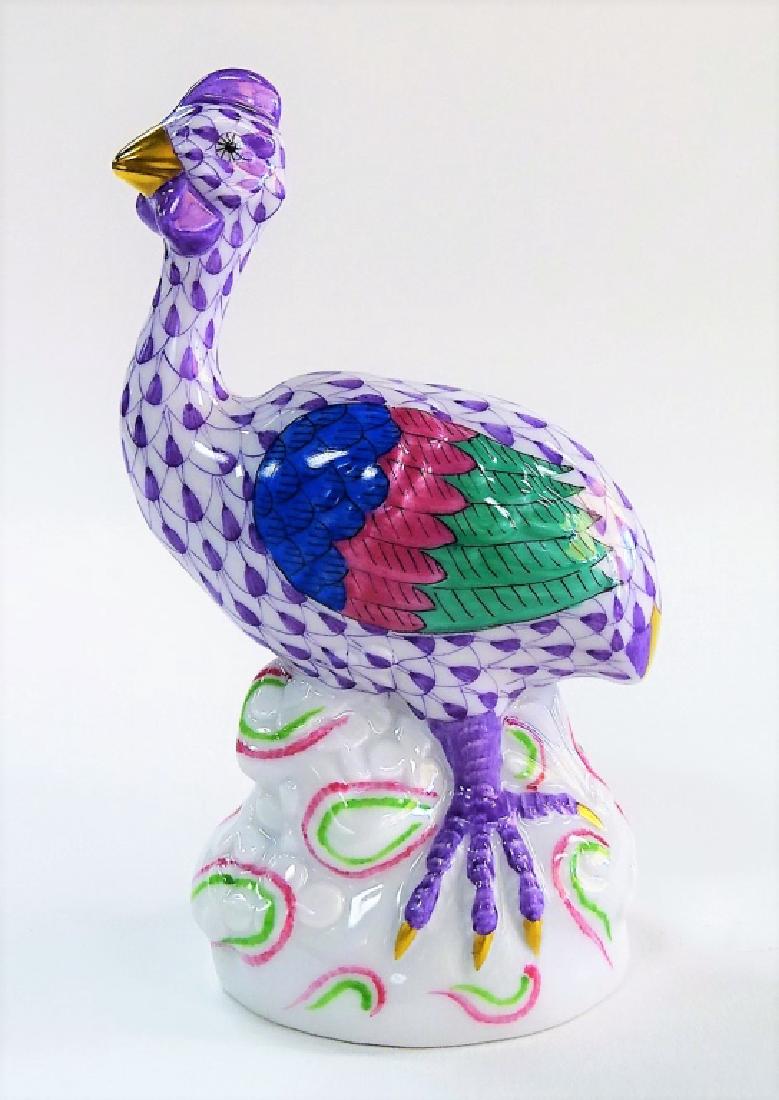 HEREND PORCELAIN PURPLE FISHNET HEN (1 of 4)