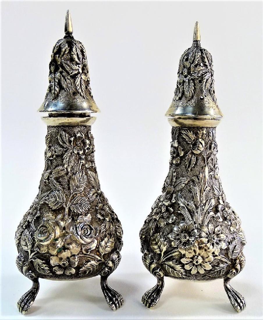 PR SCHOFIELD STERLING FOOTED SALT & PEPPER SHAKERS (1 of 3)