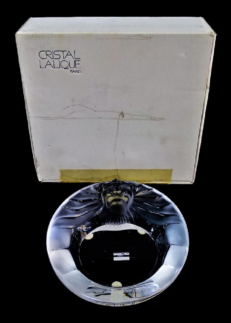 LALIQUE FRANCE 'TETE DE LION' CRYSTAL ASHTRAY (1 of 4)