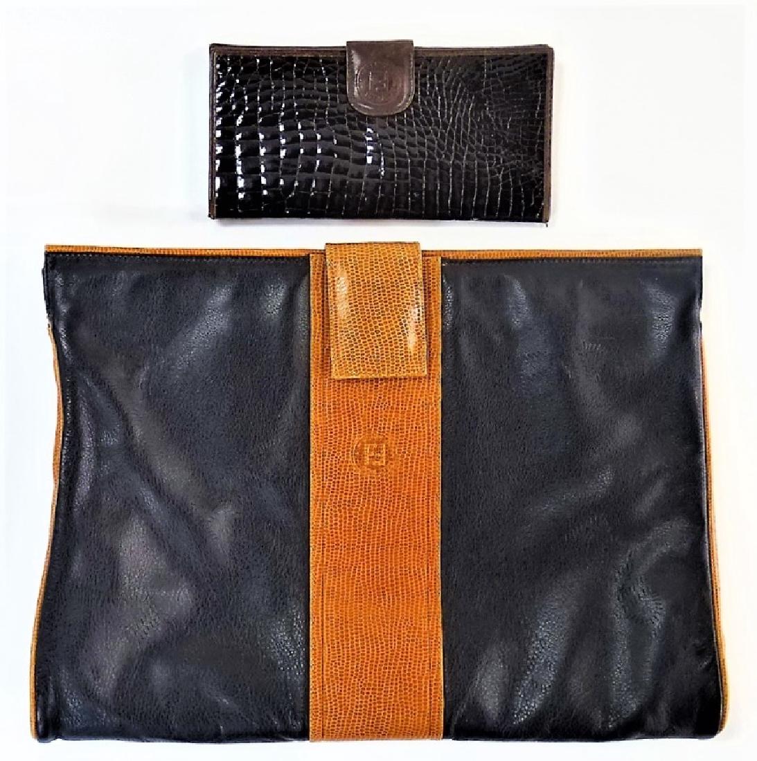 VINTAGE FENDI BLACK & TAN NAPPA LEATHER HANDBAG (1 of 7)