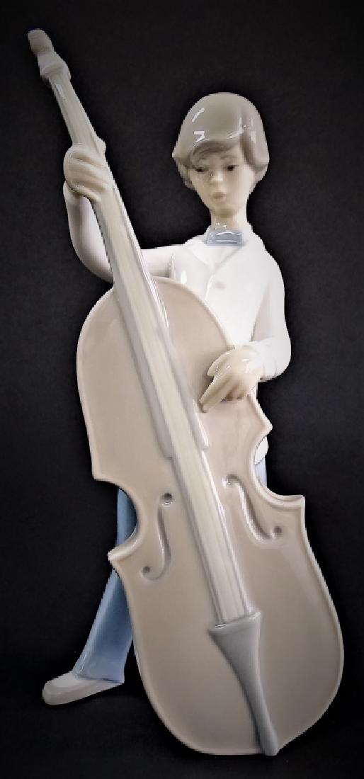 LLADRO PORCELAIN FIGURINE OF BOY PLAYING BASS (1 of 3)