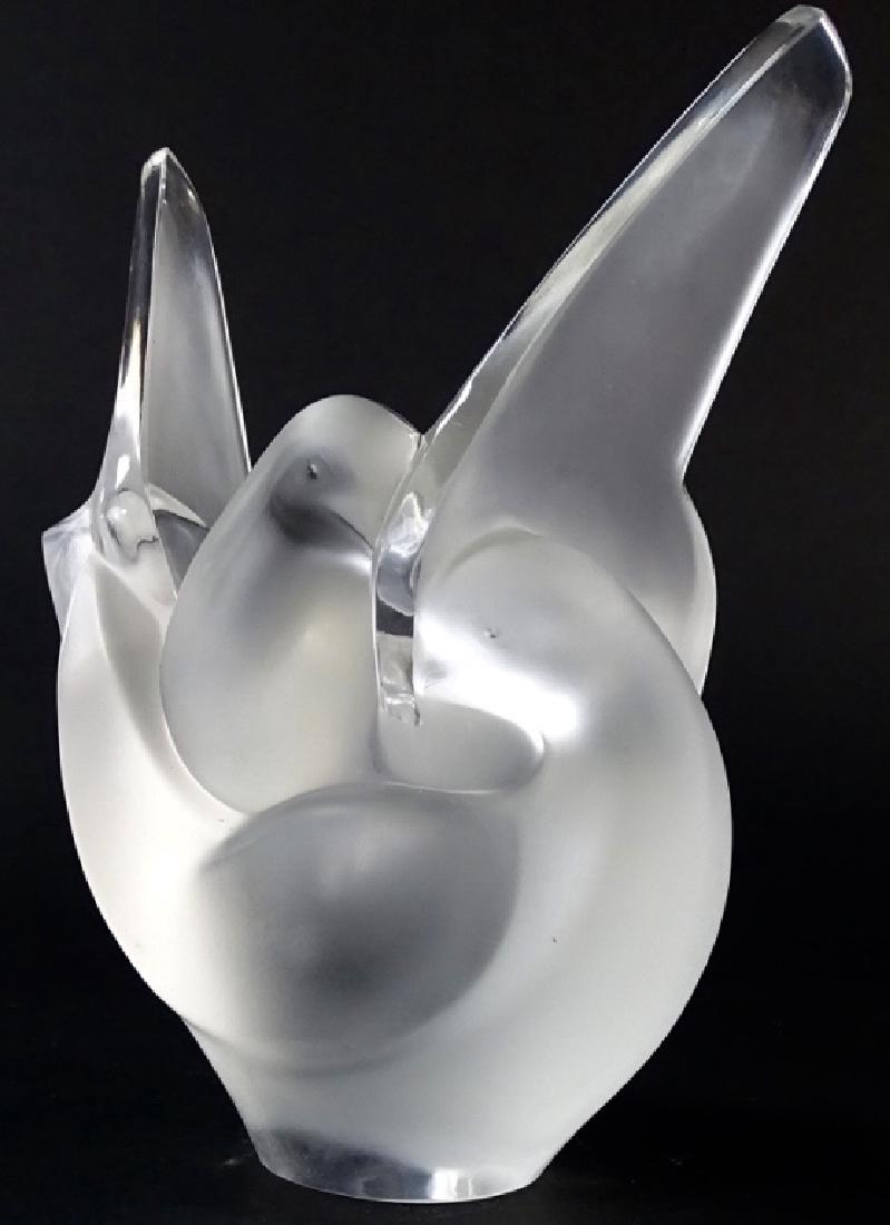 LALIQUE FRANCE 'SYLVIE' MOLDED CRYSTAL VASE (1 of 3)