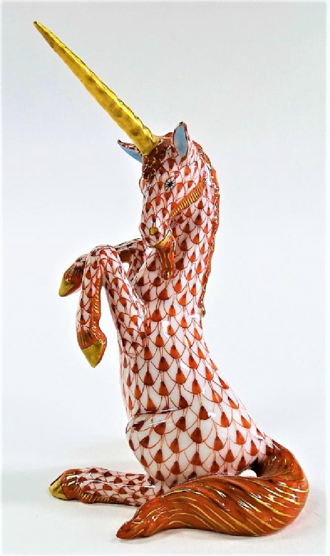 HEREND PORCELAIN ORANGE FISHNET UNICORN (1 of 4)