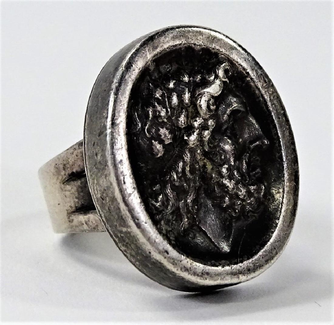 LG VINTAGE MEN'S STERLING SILVER PHILOSOPHERS RING (1 of 4)