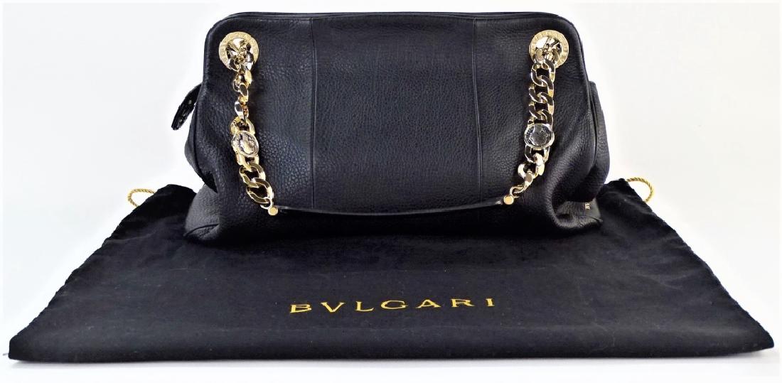 BVLGARI BLACK LEATHER MONETE SHOULDER BAG (1 of 4)