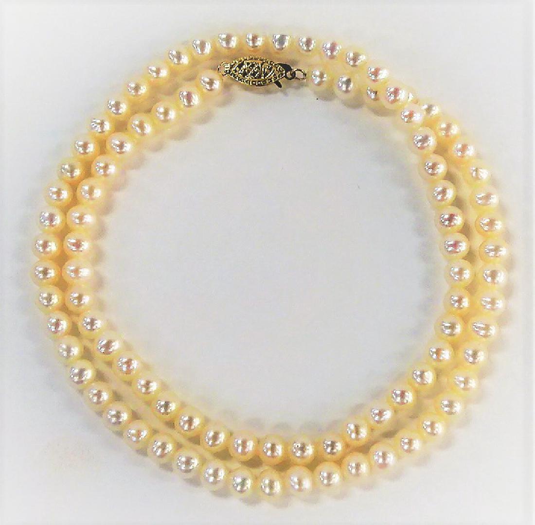 VINTAGE WHITE AYOKA PEARL BEADED NECKLACE (1 of 3)