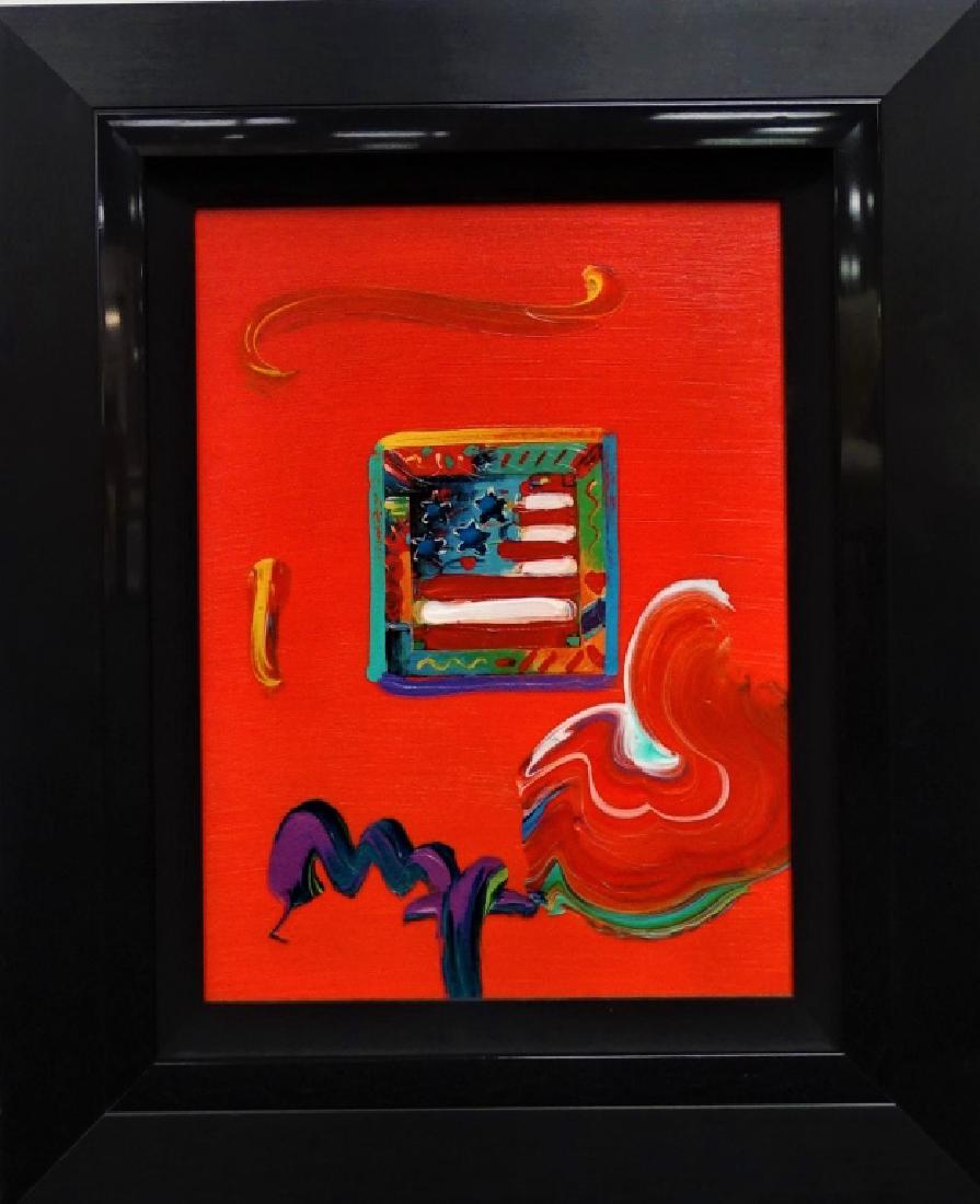 PETER MAX AMERICAN FLAG EMBELLISHED GICLEE/CANVAS (1 of 2)