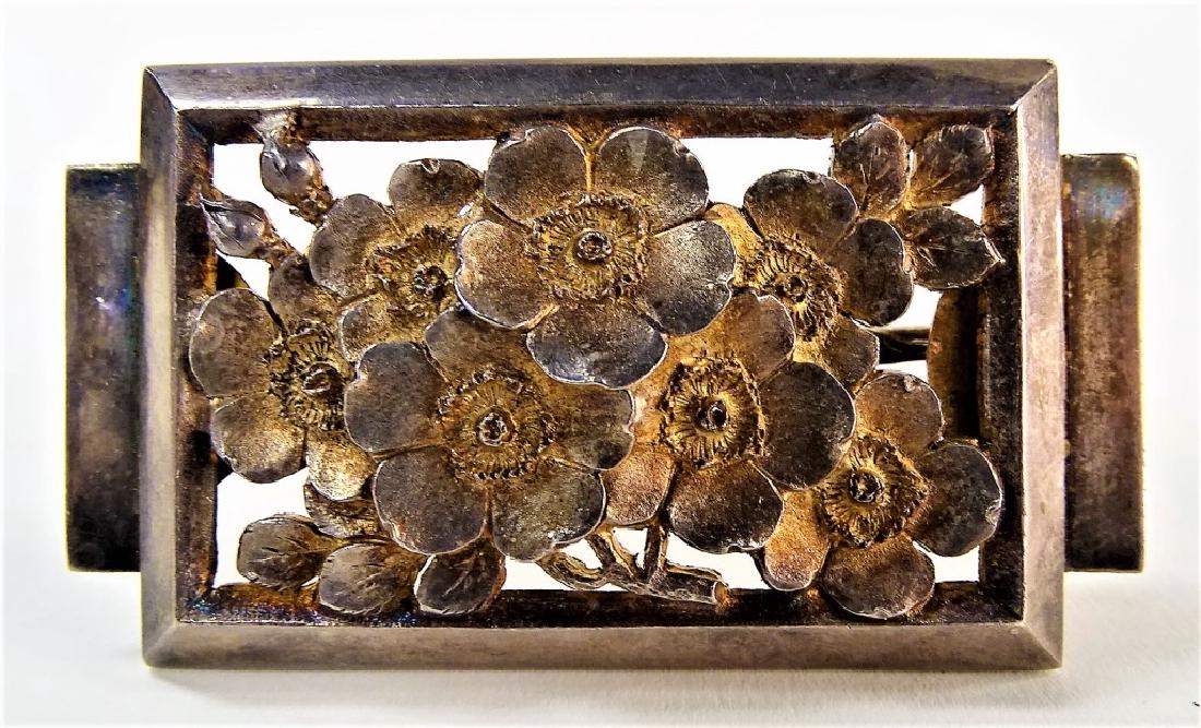 VINTAGE R. SILOLEUX STERLING SILVER FLORAL BROOCH (1 of 2)