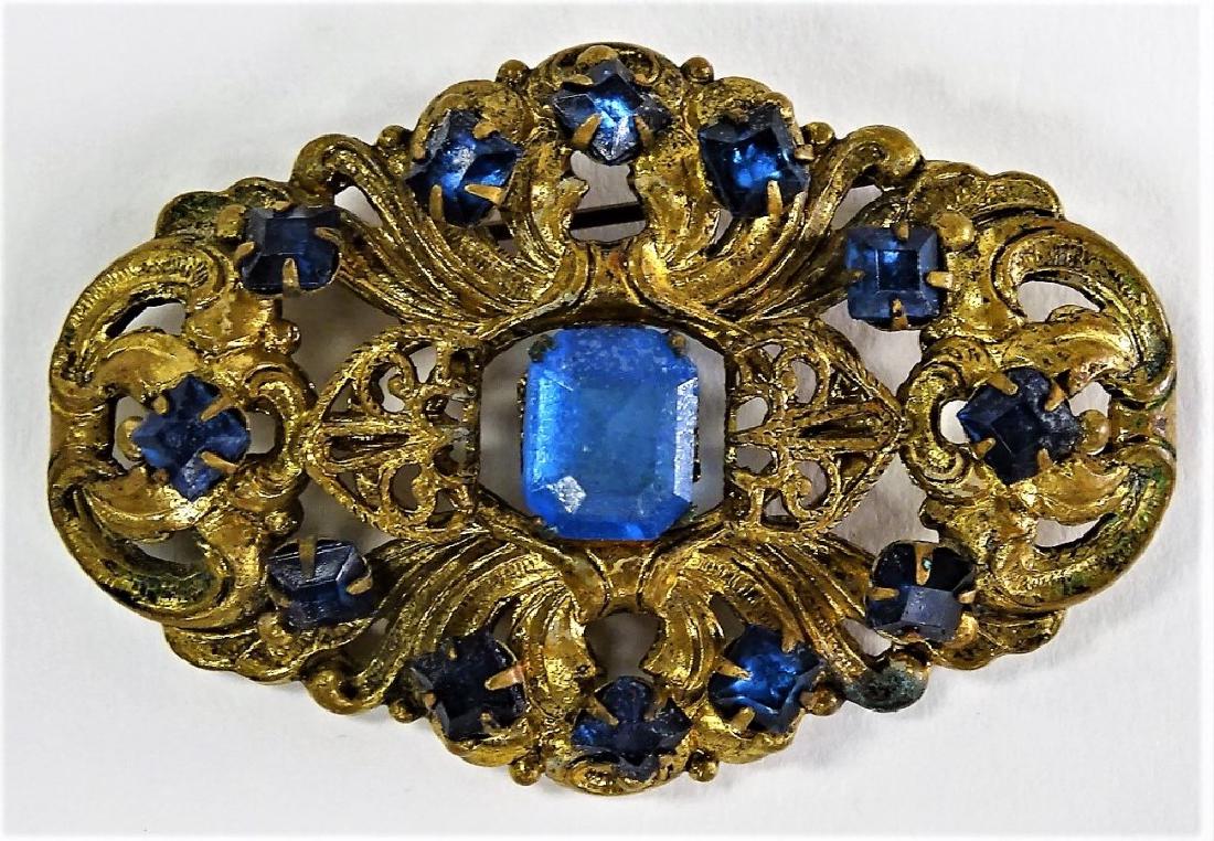 ANTIQUE AUSTRO HUNGARIAN JEWELED VERMEIL BROOCH (1 of 2)