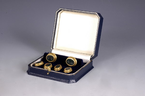 KIESELSTEIN-CORD 18k Gold Sun Moon Cufflinks Set