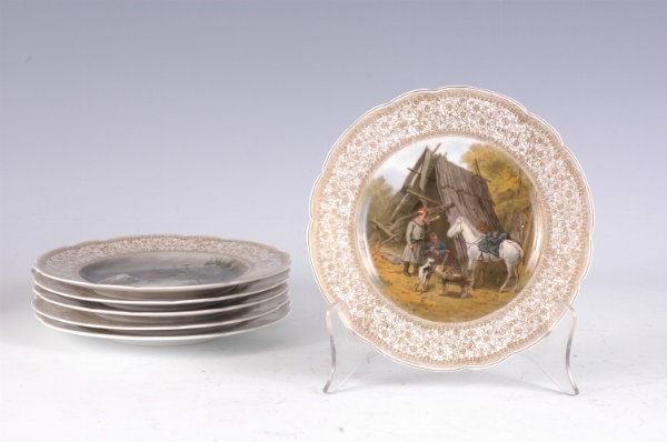 Set of 6 Russian porcelain plates