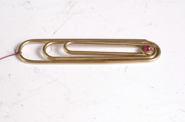 18k Gold Ruby Paper Clip Money Clip