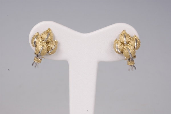 BUCCELLATI 18k 2-Tone Gold Leaves Earrings