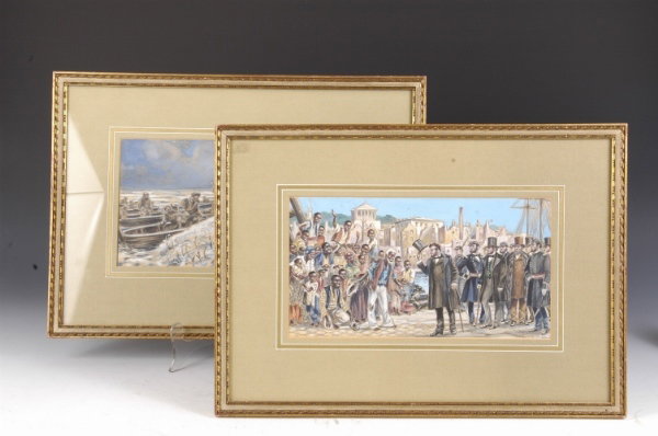 American Historical Scenes- A Pair of W/C's