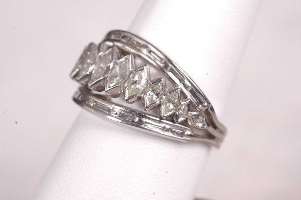 Retro Platinum Diamond Ring