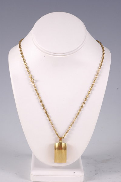 18k Gold Perfume Bottle Charm Pendant Necklace