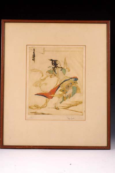 Hand Painted English Dry Point by Elyse Lord