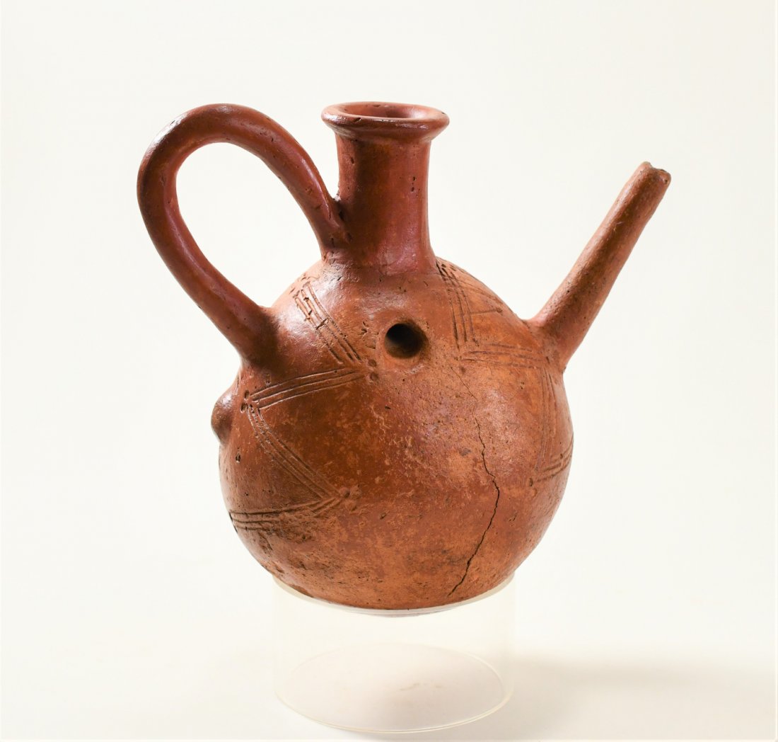 A Cypriot Red Polished Ware Spouted Pottery Jug (1 of 3)