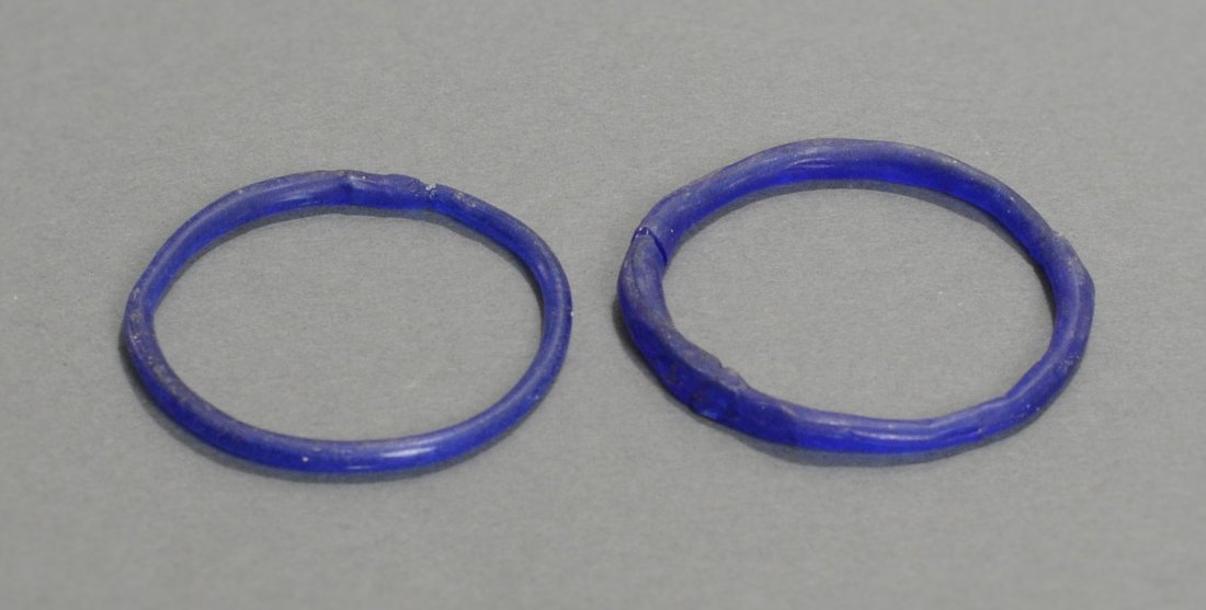 A Pair of Roman Blue Glass Bracelets (1 of 1)