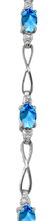Genuine 1.16 ctw Blue Topaz & Diamond Bracelet Jewelry
