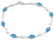 Genuine 3.39 ctw Blue Topaz & Diamond Bracelet Jewelry