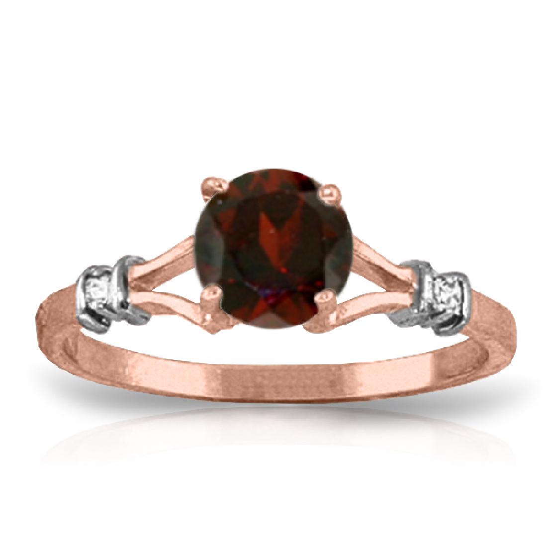 Genuine 1.07 ctw Garnet & Diamond Ring Jewelry 14KT: REF-27H8X ---- SKU:GG-1194 ---- Manufacturer's Suggested Retail Price: $900.00 ---- Genuine 14K Rose Gold 1.07 ctw Garnet & Diamond Ring Diamond and/or Gemstone: Garnet & Diamond Diamond color: J-K Di