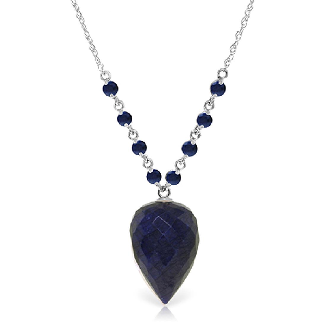 Genuine 14 ctw Sapphire Necklace Jewelry 14KT White: REF-42K2V ---- SKU:GG-4935 ---- Manufacturer's Suggested Retail Price: $1300.00 ---- Genuine 14K White Gold 14 ctw Sapphire Necklace Gemstone(s): Sapphire Total Gemstone weight: 14 ct Jewelry type: Ge