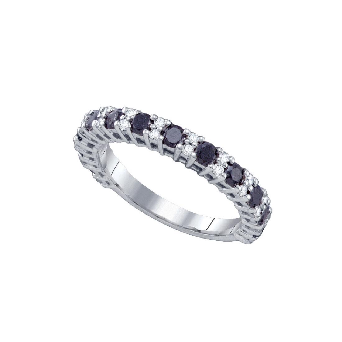 1.05 CTW Black Colored Diamond Band 10K White Gold -: REF-27Y2V ---- SKU:GD-65253 ---- 1.05 CTW Black Colored Diamond Band 10K White Gold - SKU: GD65253 Manufacturer's Suggested Retail Price: $1200.00 Mainstone: .70 ctw Colored Black Diamond Mainstone Cl
