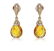 Genuine 5 CTW Citrine & Diamond Drop Earring in 14K