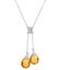 Genuine 4.77 CTW Citrine Lariat Necklace in 14K White