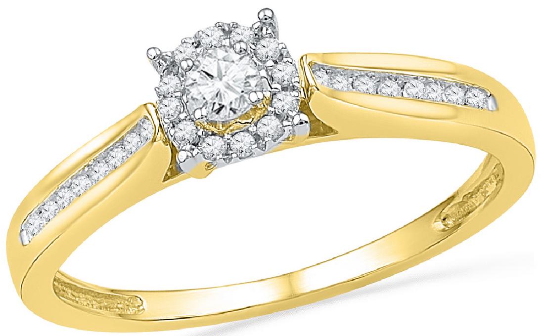 0.16 CTW Natural Diamond Solitaire Bridal Engagement: REF-18Y2V ---- SKU:GD-100460 ---- 0.16 CTW Natural Diamond Solitaire Bridal Engagement Ring 10K Yellow Gold - SKU: GD100460 Manufacturer's Suggested Retail Price: $800.00 Mainstone: .07 ctw Diamond Ma