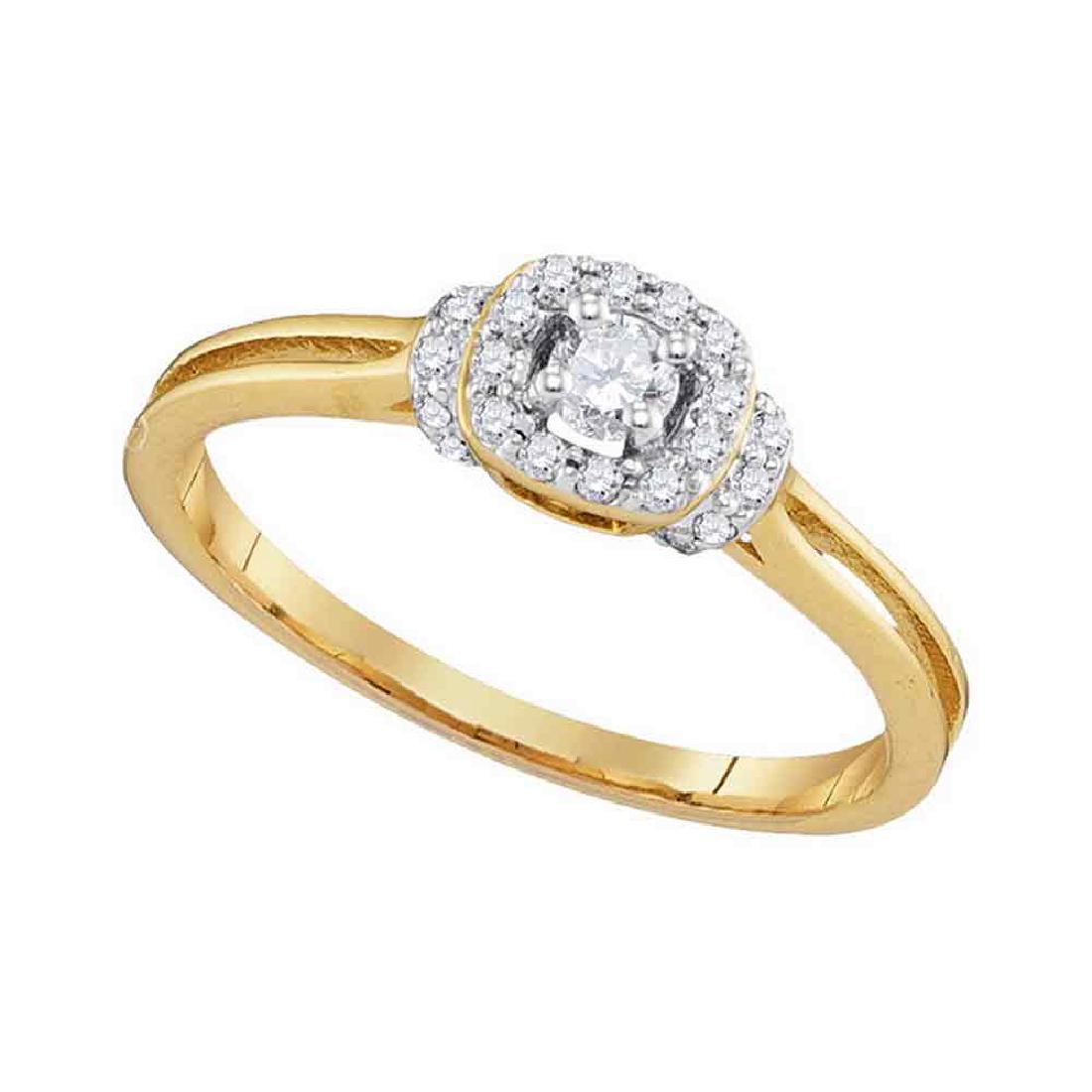 0.25 CTW Diamond Solitaire Bridal Engagement Ring 10KT: REF-26N9F- SKU: GD97186 ---- 0.25 CTW Diamond Solitaire Bridal Engagement Ring 10KT Yellow Gold Manufacturer's Suggested Retail Price: $1060.00 Mainstone Type: Diamond @ 0.12ct Mainstone Color: H-I Ma
