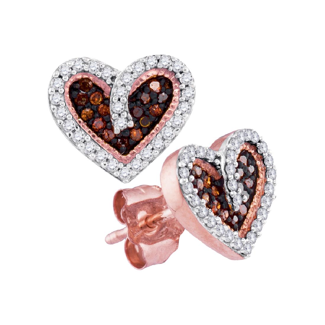 0.20 CTW Red Color Diamond Heart Love Screwback: REF-22H4M- SKU: GD97619 ---- 0.20 CTW Red Color Diamond Heart Love Screwback Earrings 10KT Rose Gold Manufacturer's Suggested Retail Price: $880.00 Mainstone Type: Colored Red Diamond @ 0.07ct Mainsto